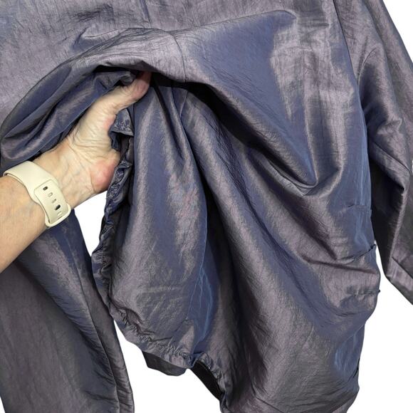 A La Mode by XiAO Taffeta Jacket Womens M Purple Asymmetrical Button Lagenlook - Picture 9 of 16